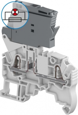 ZK2.5-SF-R3 Sigortalı 2,5 mm Yay Baskılı Klemens - 115/250V AC/DC Ledli(50 Adet)